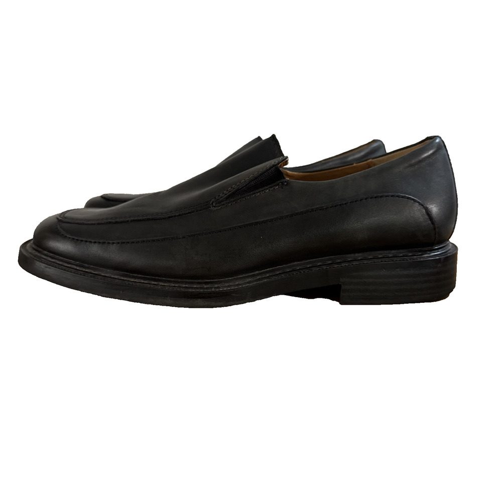 Skechers Mens Loafers Black Leather Slip On Shoes Casual Dress Comfort Size 11